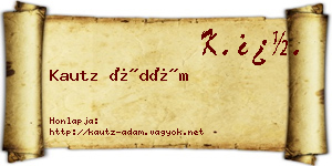 Kautz Ádám névjegykártya